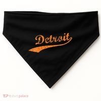 Detroit Baseball Style Cracked Lettering City Pride USA-Made Doggie Bandana thumb 0