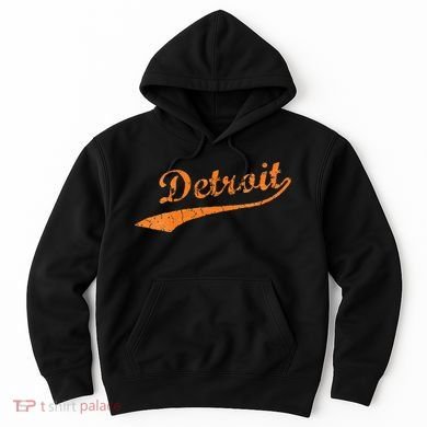 Detroit Baseball Style Cracked Lettering City Pride Hoodie