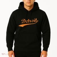 Detroit Baseball Style Cracked Lettering City Pride Hoodie thumb 2
