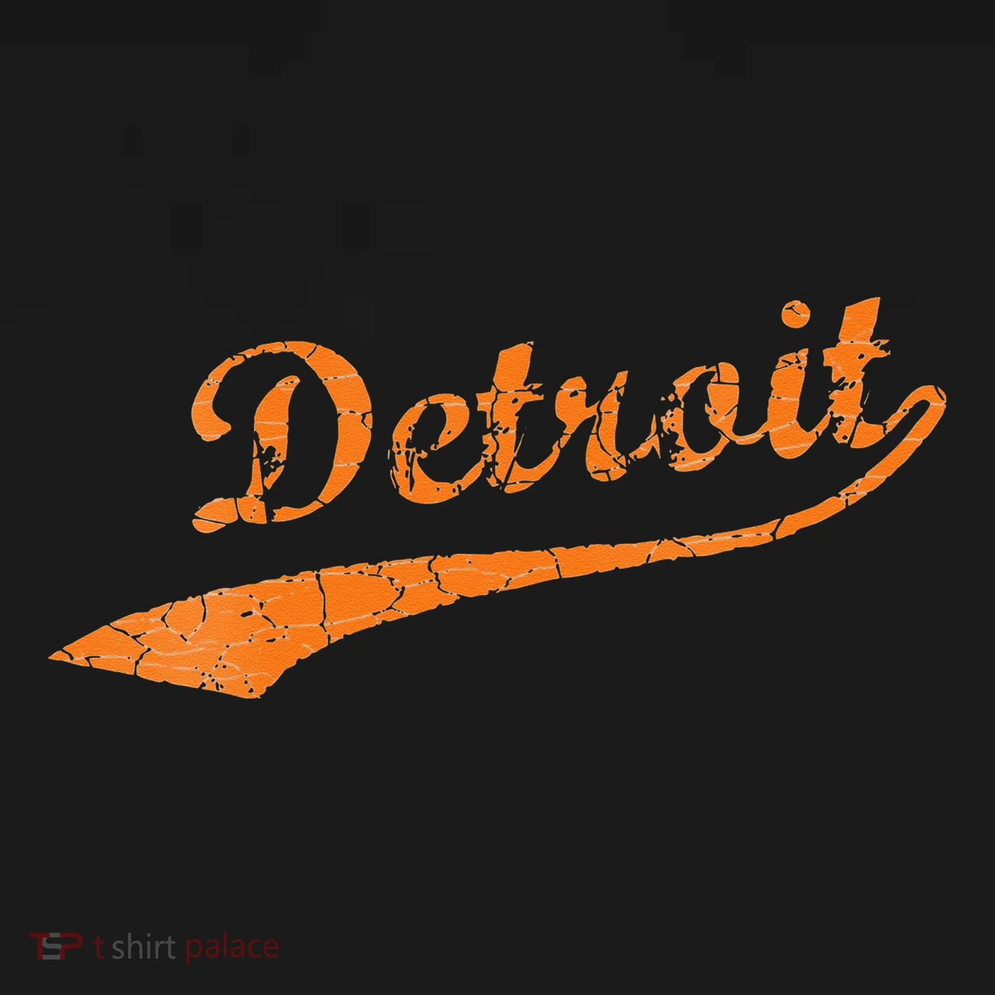 Detroit Baseball Style Cracked Lettering City Pride Long Sleeve Shirt