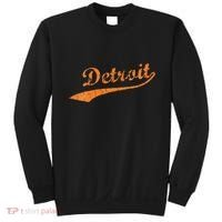 Detroit Baseball Style Cracked Lettering City Pride Sweatshirt thumb 0