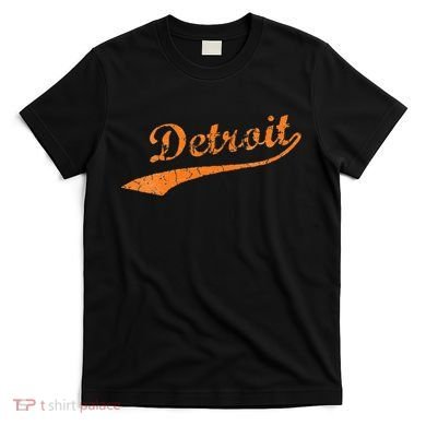 Detroit Baseball Style Cracked Lettering City Pride T-Shirt