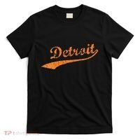 Detroit Baseball Style Cracked Lettering City Pride T-Shirt thumb 0
