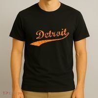 Detroit Baseball Style Cracked Lettering City Pride T-Shirt thumb 3