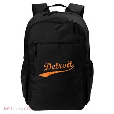 Detroit Baseball Style Cracked Lettering City Pride Backpack
