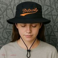 Detroit Baseball Style Cracked Lettering City Pride Bucket Hat thumb 3