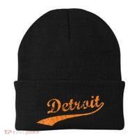 Detroit Baseball Style Cracked Lettering City Pride Beanie thumb 0