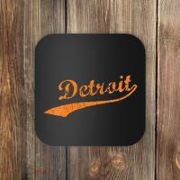 Detroit Baseball Style Cracked Lettering City Pride Coaster thumb 0