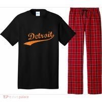 Detroit Baseball Style Cracked Lettering City Pride Pajama Set thumb 0