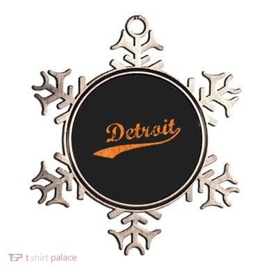 Detroit Baseball Style Cracked Lettering City Pride Ornament