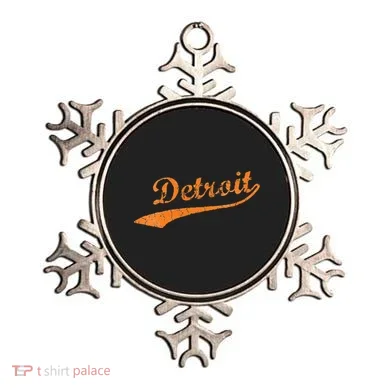 Detroit Baseball Style Cracked Lettering City Pride Ornament