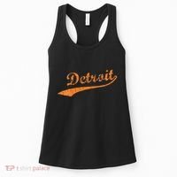 Detroit Baseball Style Cracked Lettering City Pride Women's Tank Top thumb 0