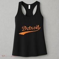 Detroit Baseball Style Cracked Lettering City Pride Women's Tank Top thumb 3