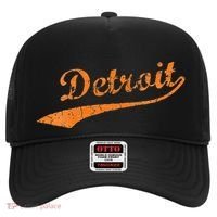 Detroit Baseball Style Cracked Lettering City Pride Hat thumb 0