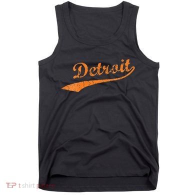 Detroit Baseball Style Cracked Lettering City Pride Tank Top