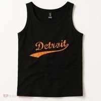 Detroit Baseball Style Cracked Lettering City Pride Tank Top thumb 2