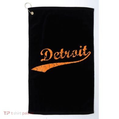 Detroit Baseball Style Cracked Lettering City Pride Golf Towel