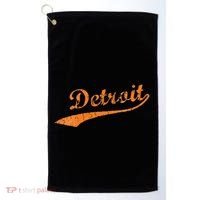 Detroit Baseball Style Cracked Lettering City Pride Golf Towel thumb 0
