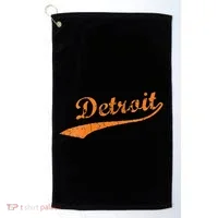 Detroit Baseball Style Cracked Lettering City Pride Golf Towel thumb 0