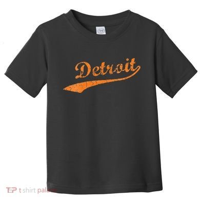Detroit Baseball Style Cracked Lettering City Pride Toddler T-Shirt
