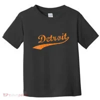 Detroit Baseball Style Cracked Lettering City Pride Toddler T-Shirt thumb 0