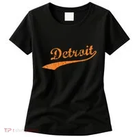 Detroit Baseball Style Cracked Lettering City Pride Women's T-Shirt thumb 0