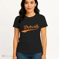 Detroit Baseball Style Cracked Lettering City Pride Women's T-Shirt thumb 4