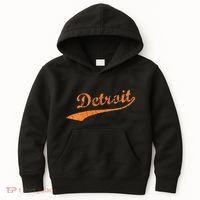 Detroit Baseball Style Cracked Lettering City Pride Kids Hoodie thumb 0