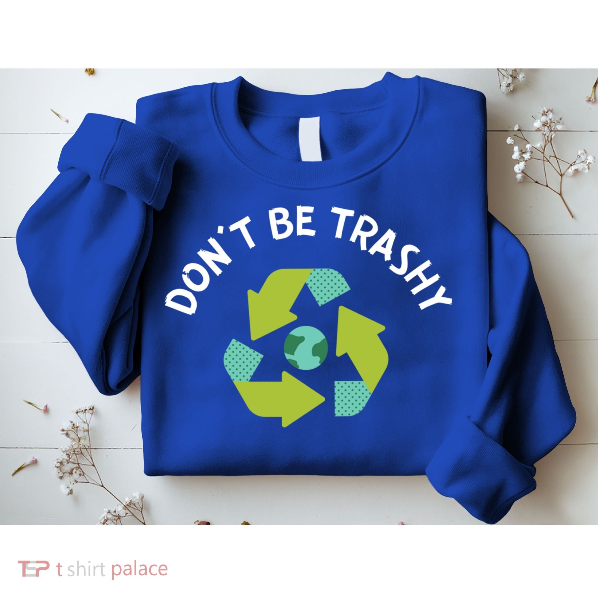 Don't Be Trashy Recycling Pun Environtalist Earth Day Cute Gift Sweatshirt