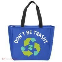 Don't Be Trashy Recycling Pun Environtalist Earth Day Cute Gift Tote Bag thumb 0