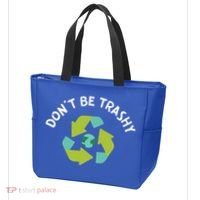 Don't Be Trashy Recycling Pun Environtalist Earth Day Cute Gift Tote Bag thumb 3