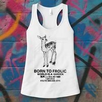 Deer Born To Frolic World Is A Garden Love Em All 1989 Women's Tank Top thumb 3
