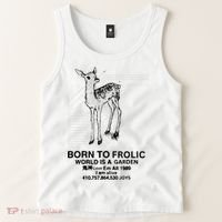 Deer Born To Frolic World Is A Garden Love Em All 1989 Tank Top thumb 2