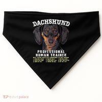 Dachshund Black Tan Professional Human Trainer Cute Dog USA-Made Doggie Bandana thumb 0