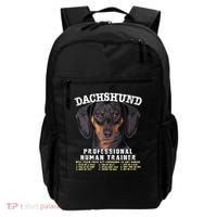 Dachshund Black Tan Professional Human Trainer Cute Dog Backpack thumb 0