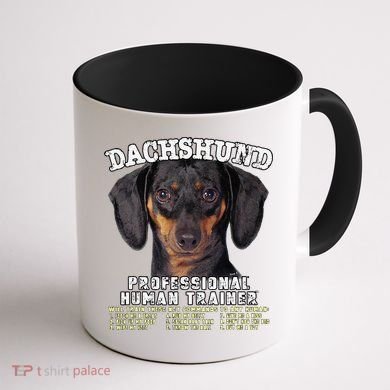Dachshund Black Tan Professional Human Trainer Cute Dog Coffee Mug back