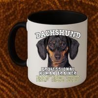 Dachshund Black Tan Professional Human Trainer Cute Dog Coffee Mug thumb 2