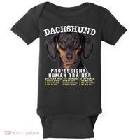 Dachshund Black Tan Professional Human Trainer Cute Dog Baby Bodysuit thumb 0