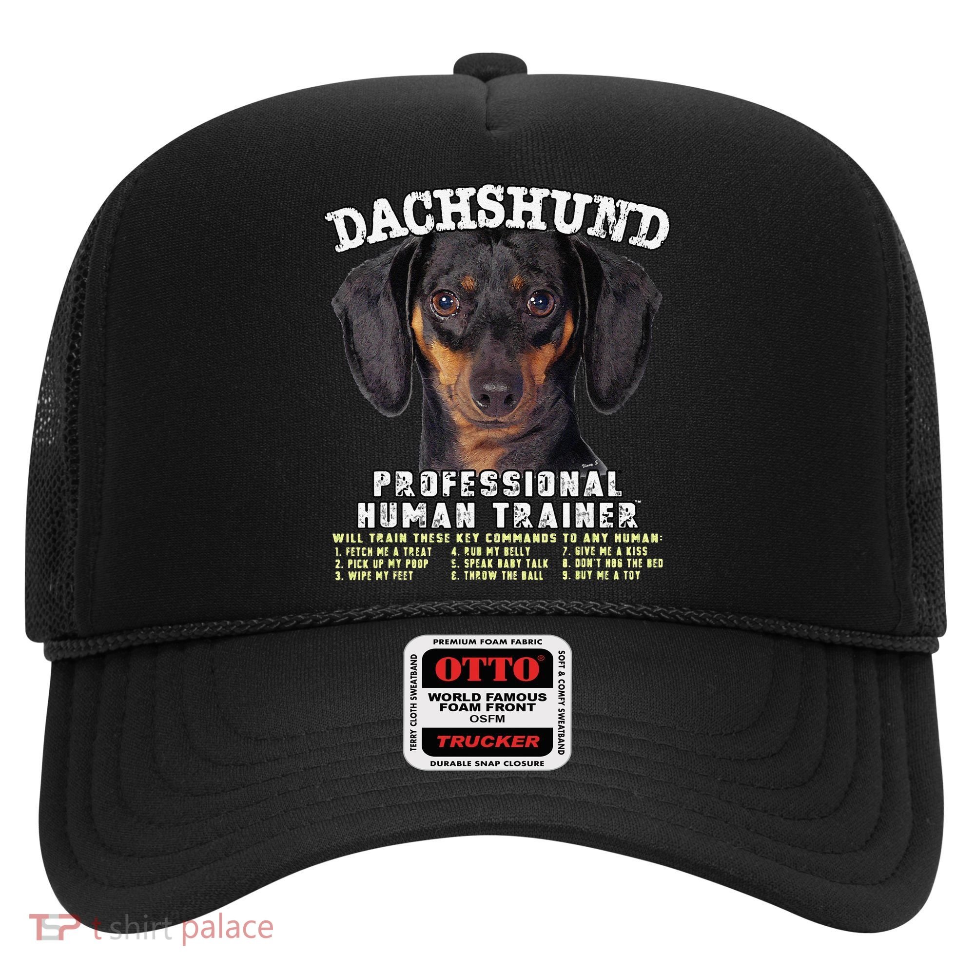 Dachshund Black Tan Professional Human Trainer Cute Dog Hat