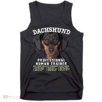 Dachshund Black Tan Professional Human Trainer Cute Dog Tank Top thumb 0
