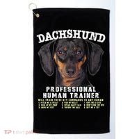 Dachshund Black Tan Professional Human Trainer Cute Dog Golf Towel thumb 0