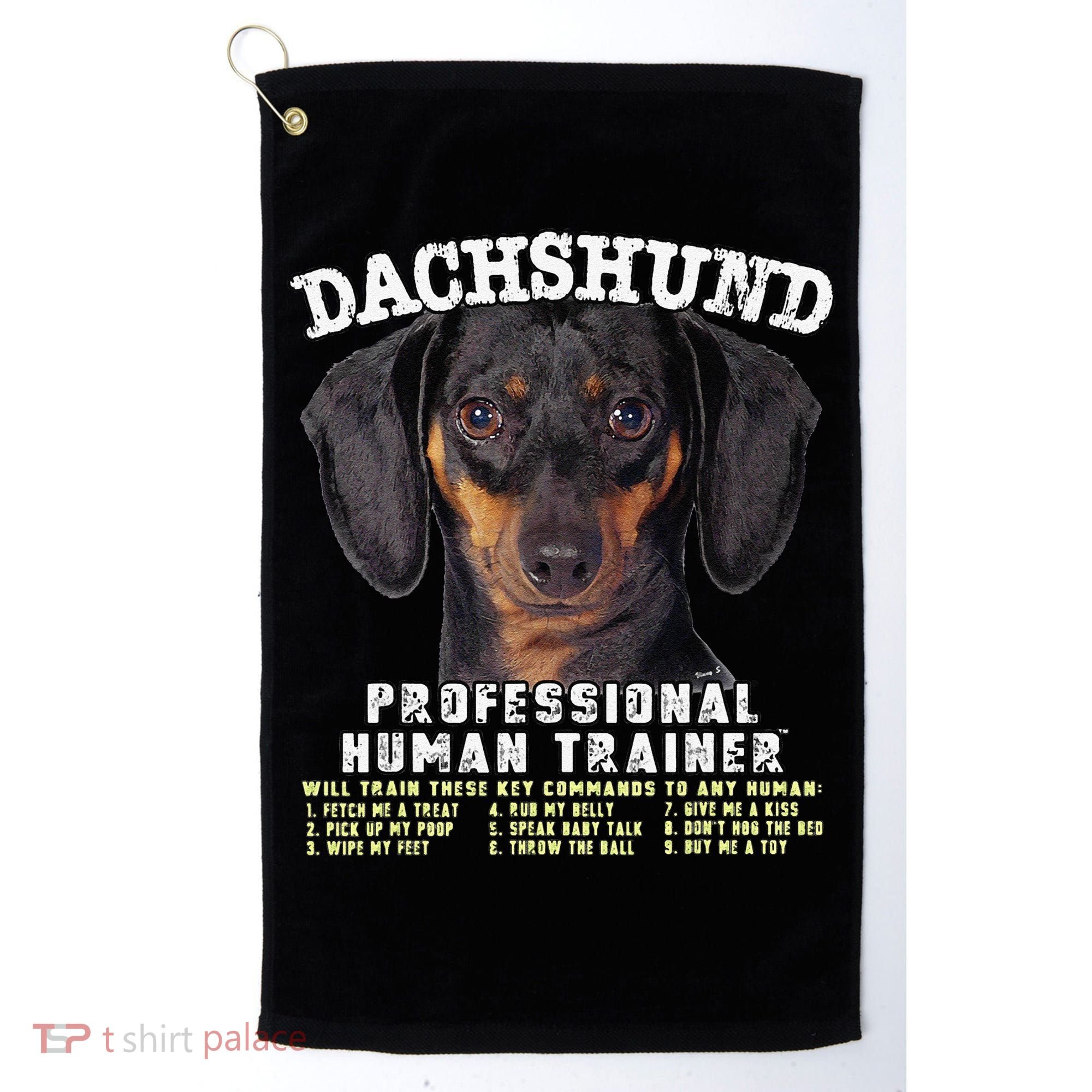 Dachshund Black Tan Professional Human Trainer Cute Dog Golf Towel