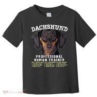 Dachshund Black Tan Professional Human Trainer Cute Dog Toddler T-Shirt thumb 0