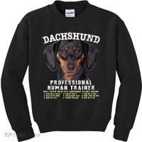 Dachshund Black Tan Professional Human Trainer Cute Dog Kids Sweatshirt thumb 0