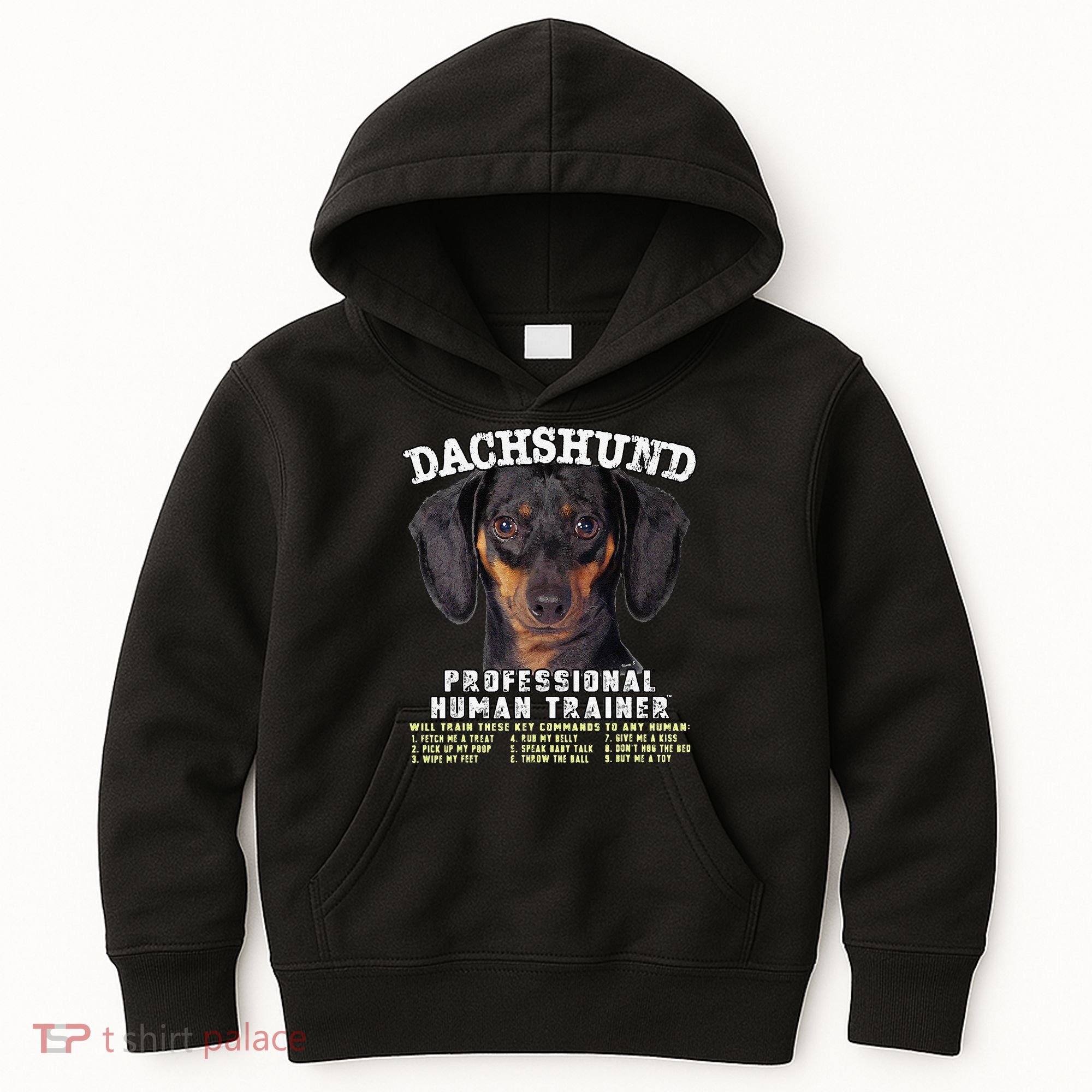 Dachshund Black Tan Professional Human Trainer Cute Dog Kids Hoodie