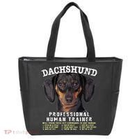 Dachshund Black Tan Professional Human Trainer Cute Dog Tote Bag thumb 0