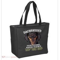 Dachshund Black Tan Professional Human Trainer Cute Dog Tote Bag thumb 2