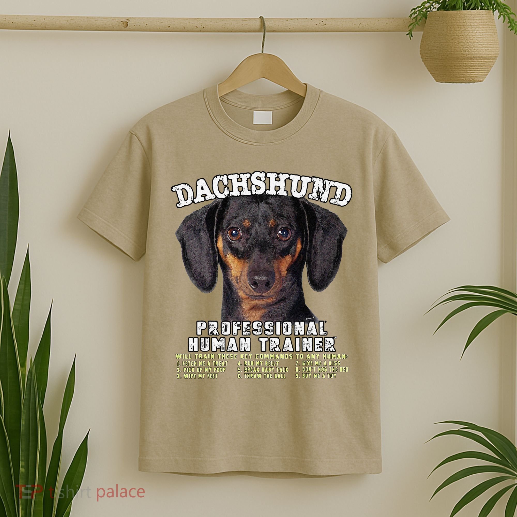 Dachshund Black Tan Professional Human Trainer Cute Dog T-Shirt