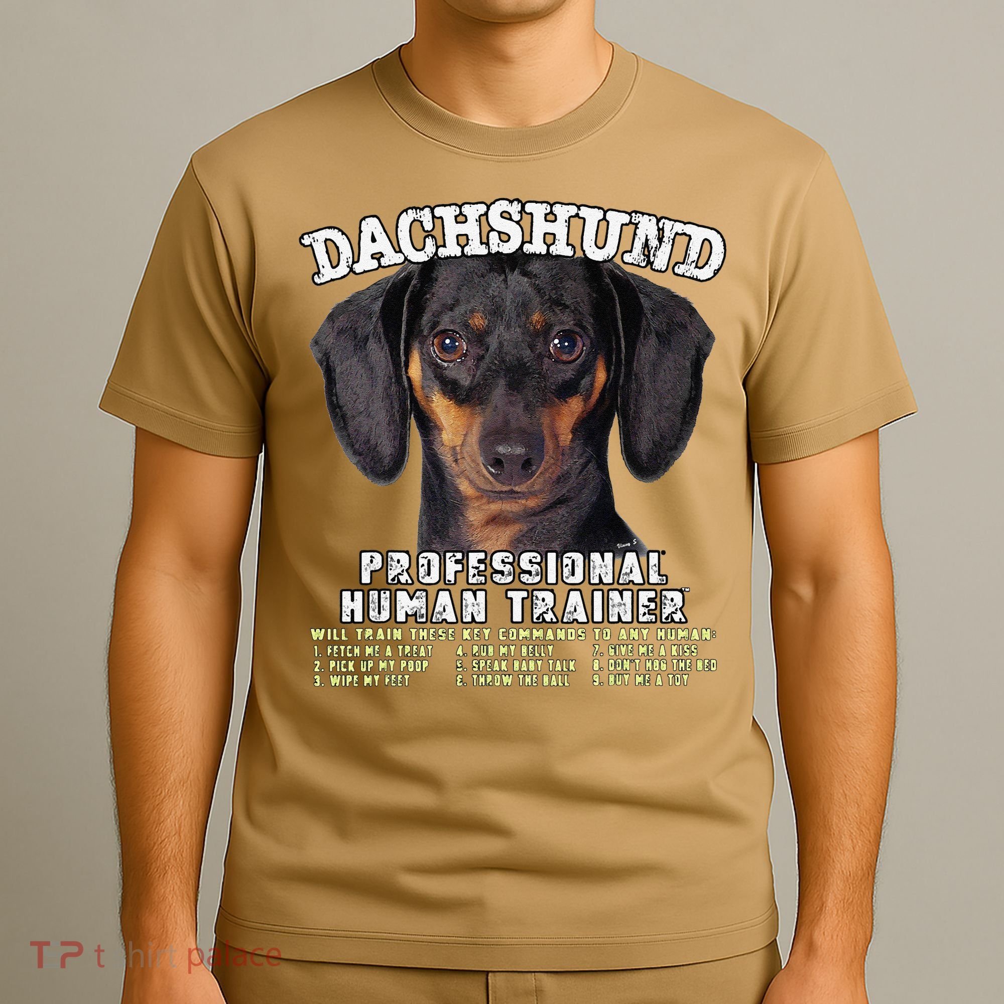 Dachshund Black Tan Professional Human Trainer Cute Dog T-Shirt