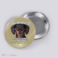 Dachshund Black Tan Professional Human Trainer Cute Dog Button thumb 0